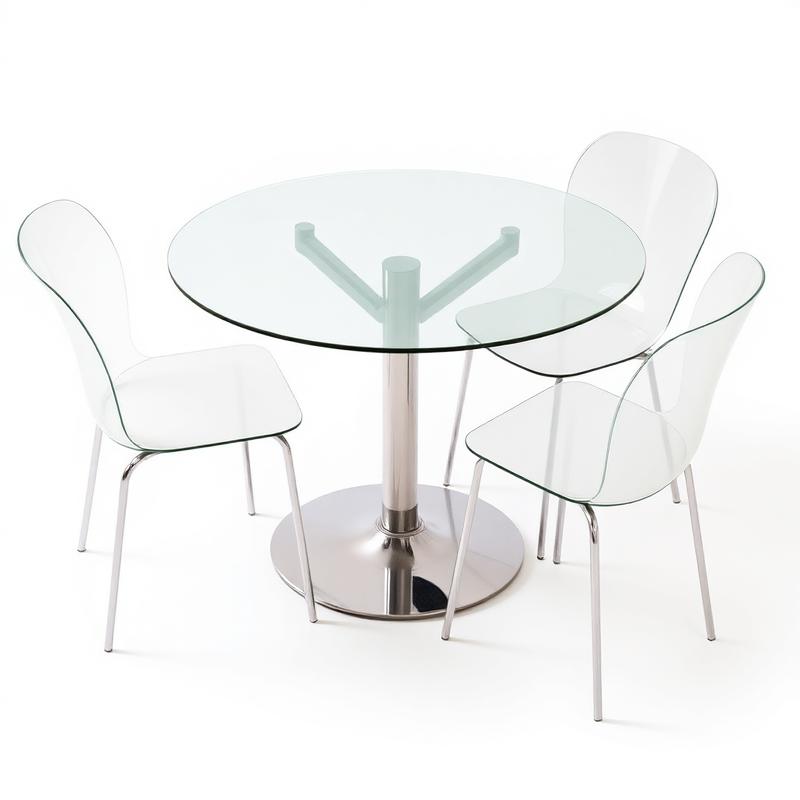 Comedor redondo de cristal